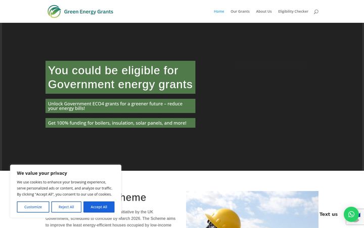 Screenshot of greenenergygrants.uk