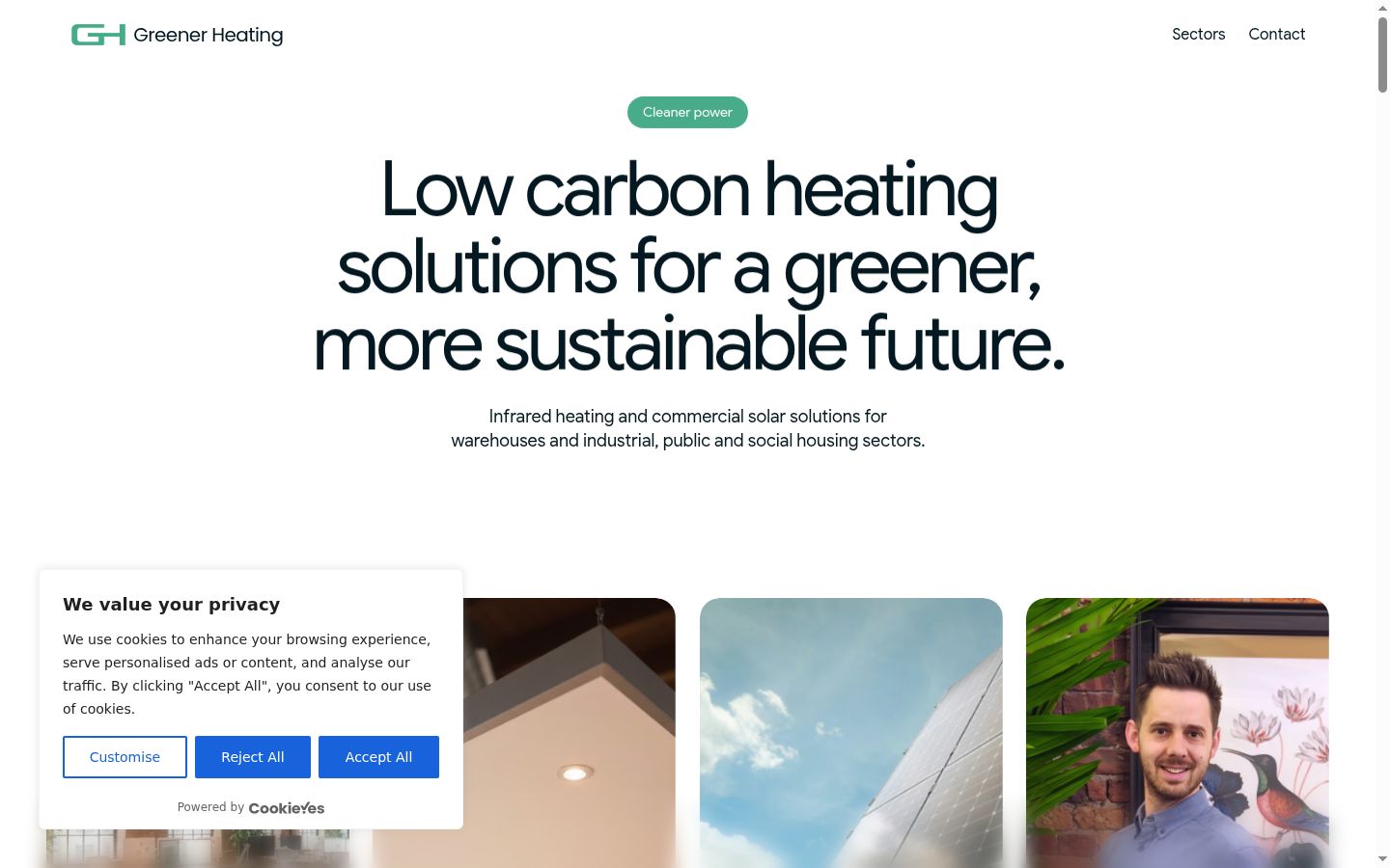 Screenshot of the consent banner shown before any interaction