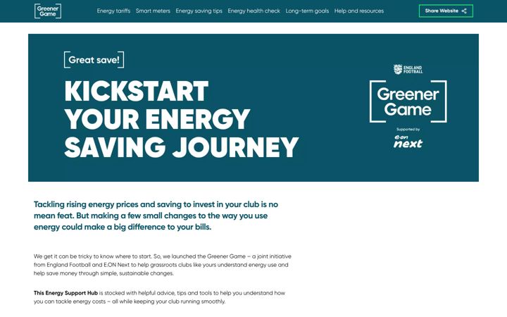 Screenshot of greenergameesp.co.uk