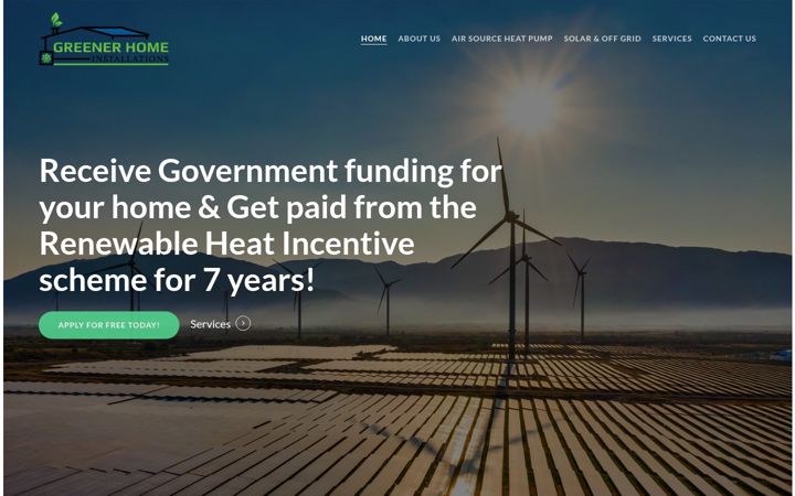 Screenshot of greenerhomeuk.com