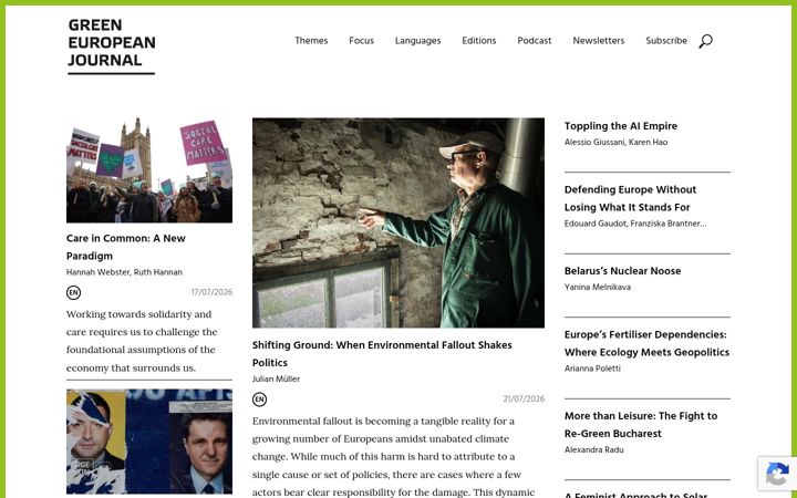 Screenshot of greeneuropeanjournal.eu