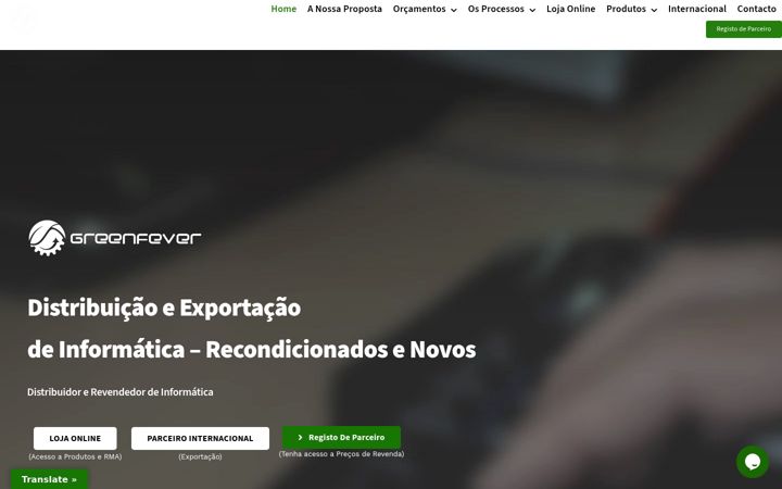 Screenshot of greenfever.pt