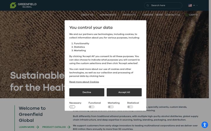 Screenshot of greenfield.com