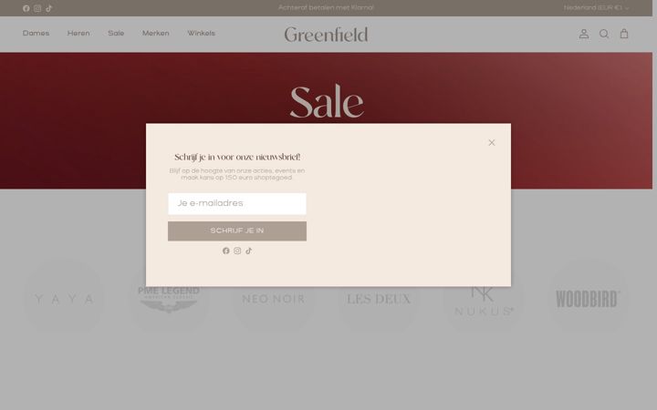 Screenshot of greenfieldfashion.nl