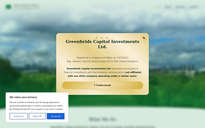 Screenshot of greenfields-capital.com