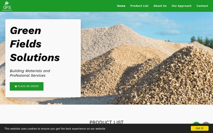 Screenshot of greenfieldsolution.co.za