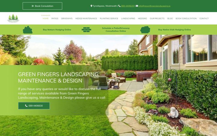Screenshot of greenfingerslandscaping.ie