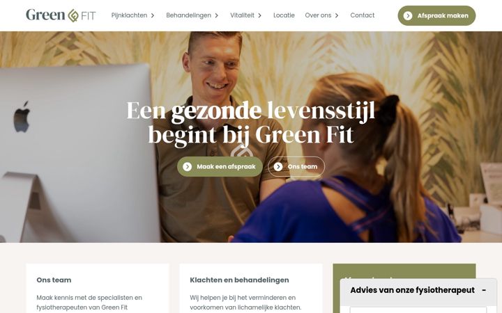 Screenshot of greenfit.nl