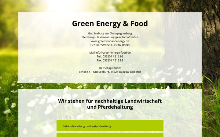 Screenshot of greenfoodandenergy.de