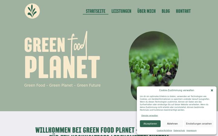 Screenshot of greenfoodplanet.com