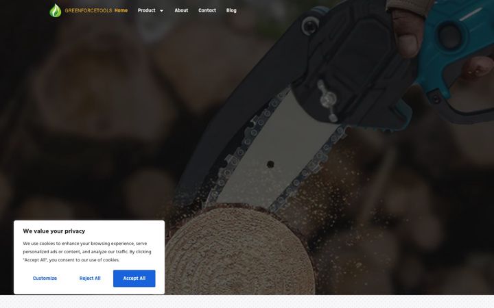Screenshot of greenforcetools.com