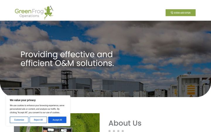 Screenshot of greenfrogoperations.co.uk