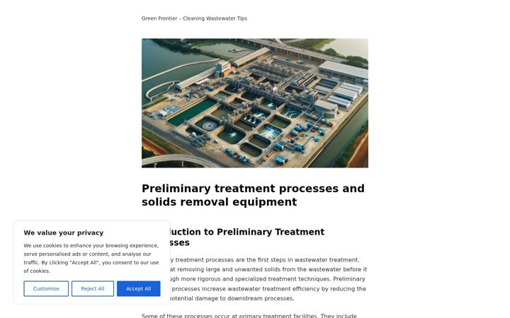 Screenshot of greenfrontierswater.com