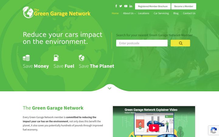 Screenshot of greengaragenetwork.com