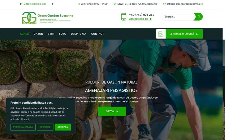 Screenshot of greengardenbucovina.ro