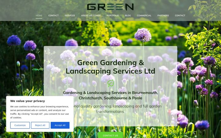 Screenshot of greengardeningservicesbournemouth.co.uk