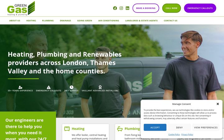 Screenshot of greengasheating.co.uk