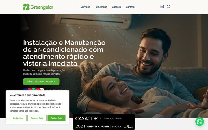 Screenshot of greengelar.com.br