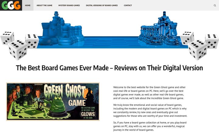 Screenshot of greenghostgame.com