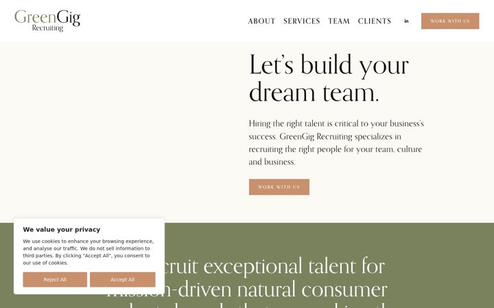 Screenshot of greengig.com