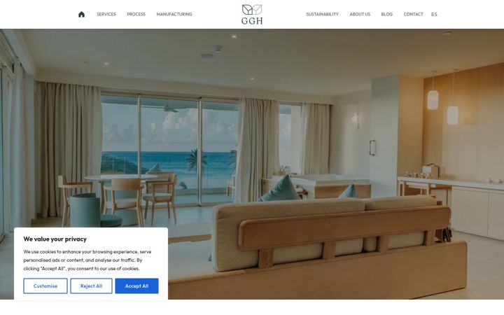 Screenshot of greenglobalhospitality.com