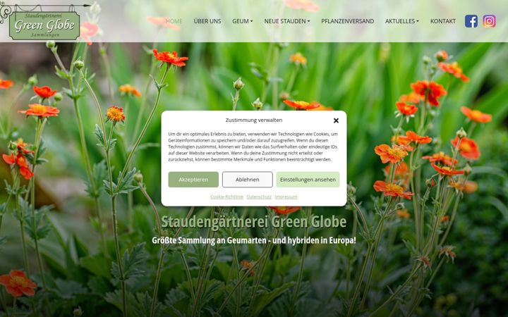 Screenshot of greenglobe-sammlungen.de