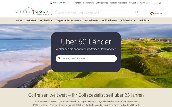 Screenshot of greengolf.ch