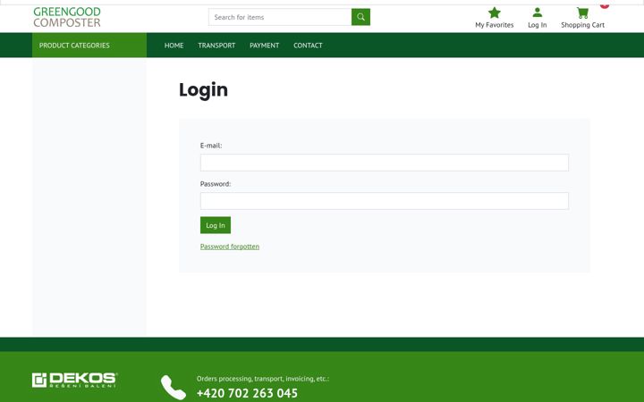 Screenshot of greengood-spareparts.com