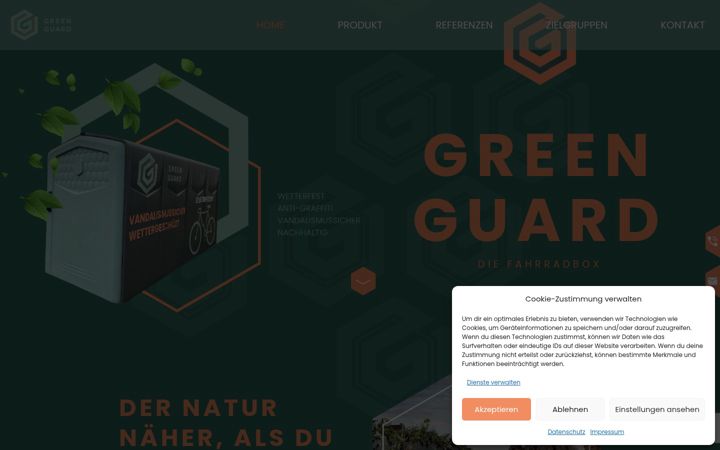 Screenshot of greenguard-fahrradbox.de
