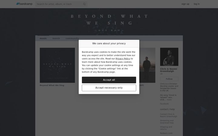 Screenshot of greenhalghmusic.com