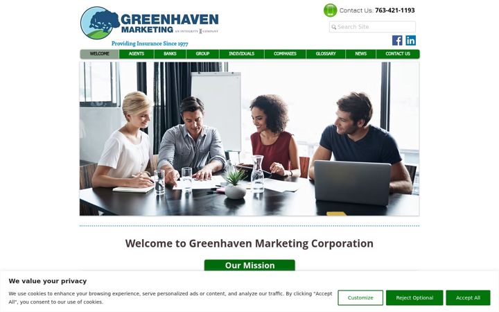 Screenshot of greenhavenmarketing.com