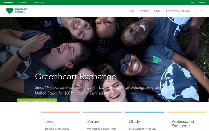 Screenshot of greenheartexchange.org