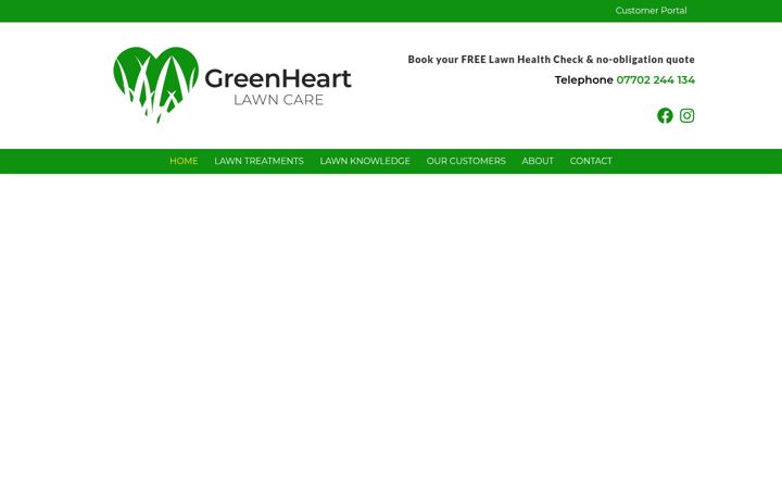 Screenshot of greenheartlawncare.co.uk
