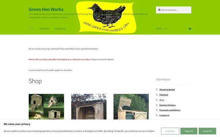 Screenshot of greenhenworks.com