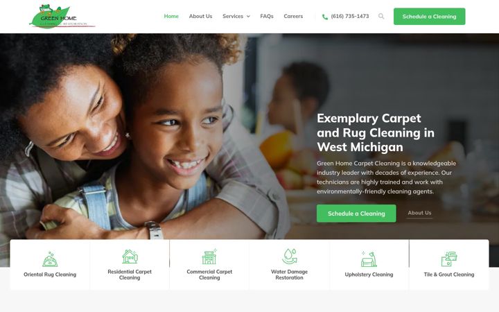 Screenshot of greenhomecleaningandrestoration.com