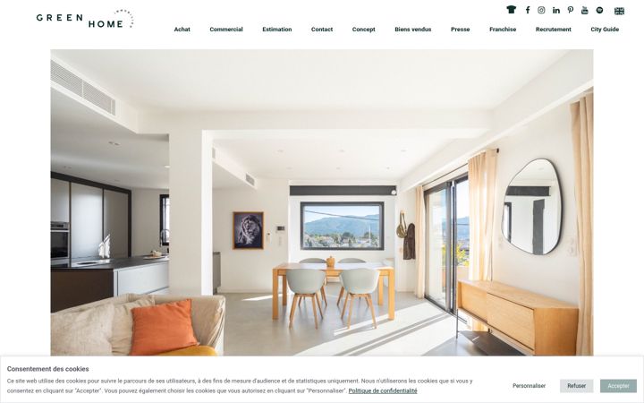 Screenshot of greenhomeimmobilier.fr