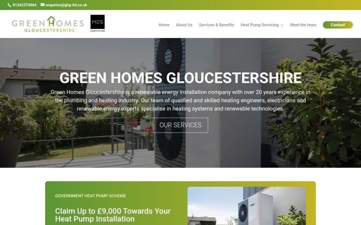 Screenshot of greenhomesgloucestershire.co.uk