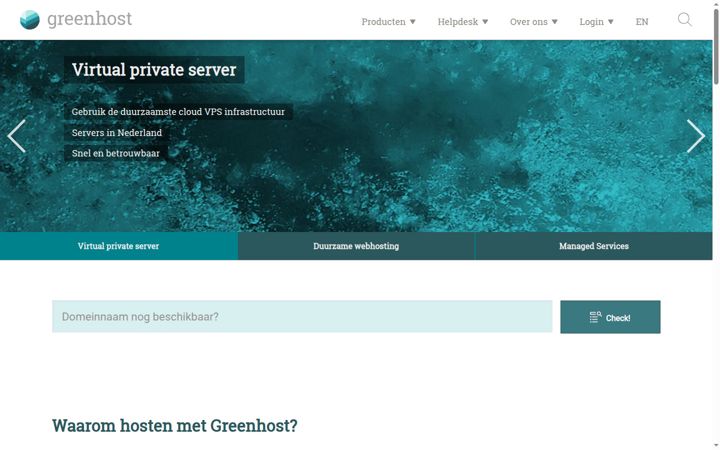 Ekrano kopija greenhost.nl