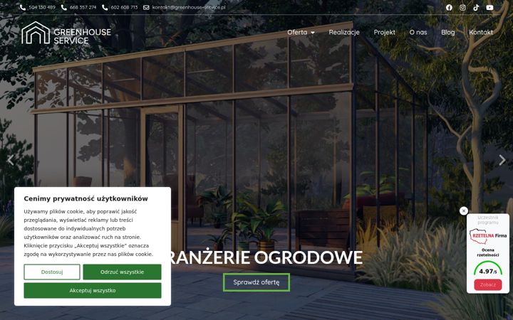 Screenshot of greenhouse-service.pl