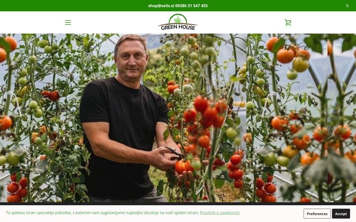 Screenshot von greenhouse.si