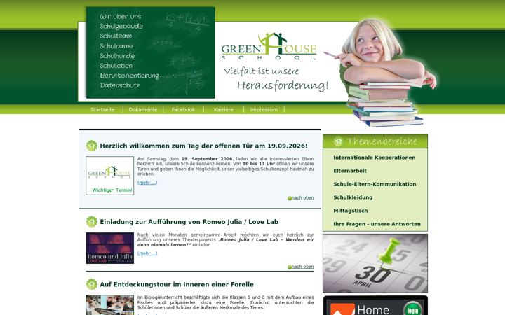 Screenshot of greenhouseschool.de