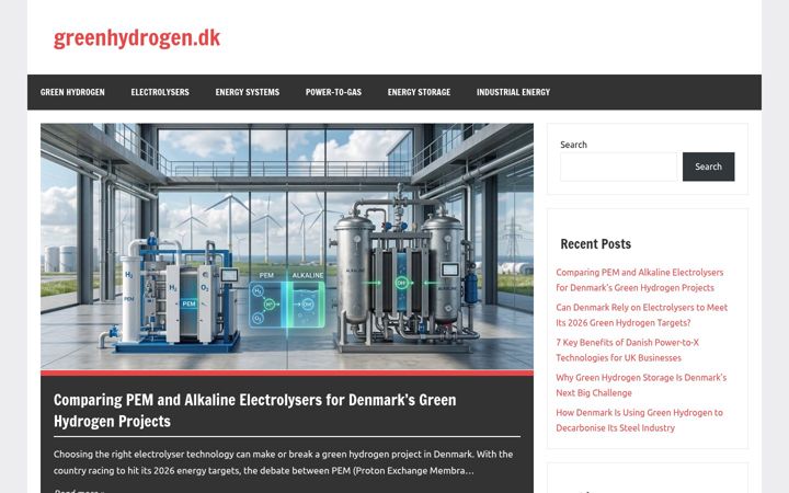 Screenshot of greenhydrogen.dk