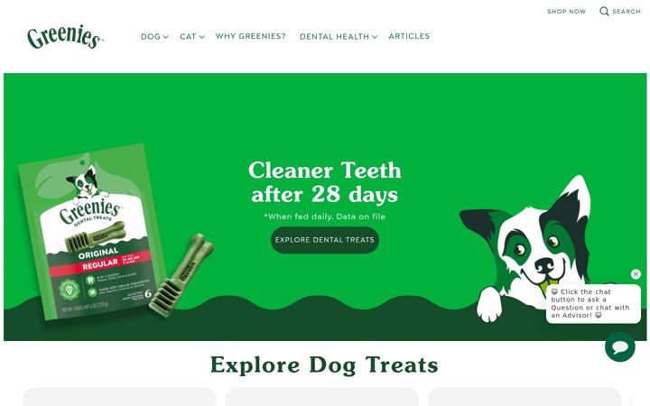 Screenshot of greenies.com