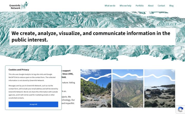 Screenshot of greeninfo.org