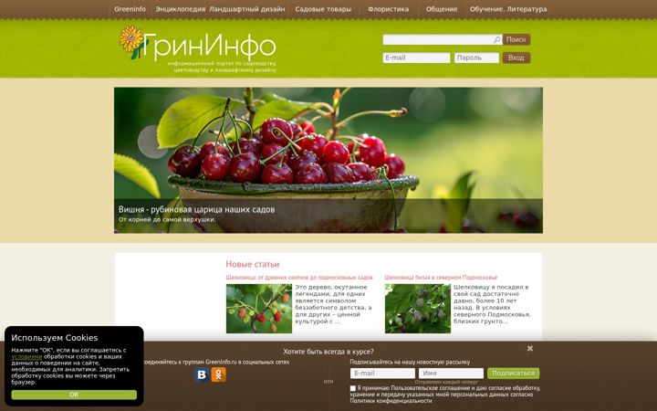 Captura de pantalla de greeninfo.ru