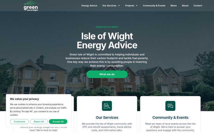 Screenshot of greeniow.org.uk