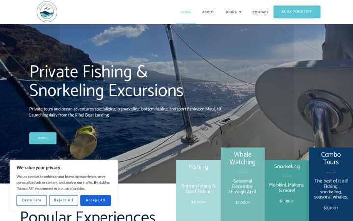 Screenshot of greenislandcharters.com