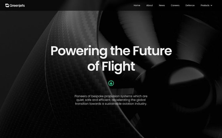 Screenshot of greenjets.com