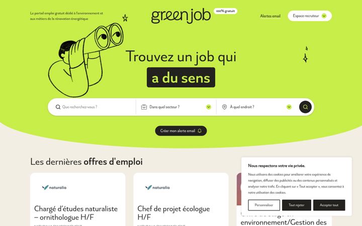 Screenshot of greenjob.fr