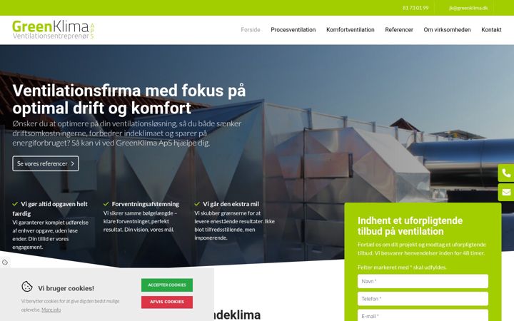 Screenshot of greenklima.dk